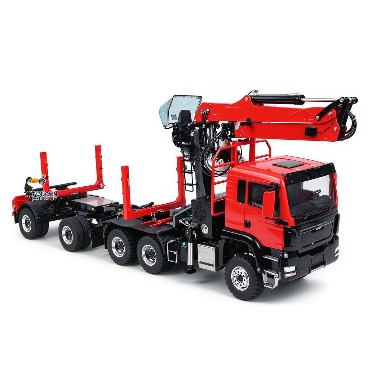 TOUCAN RC HOBBY LESU Z0073 1/14 RC Logging Truck Timber Transport Vehicle with Hydraulic Crane 6x6 Metal Chassis 8CH Valves 3Speed Gearbox Light Sound
