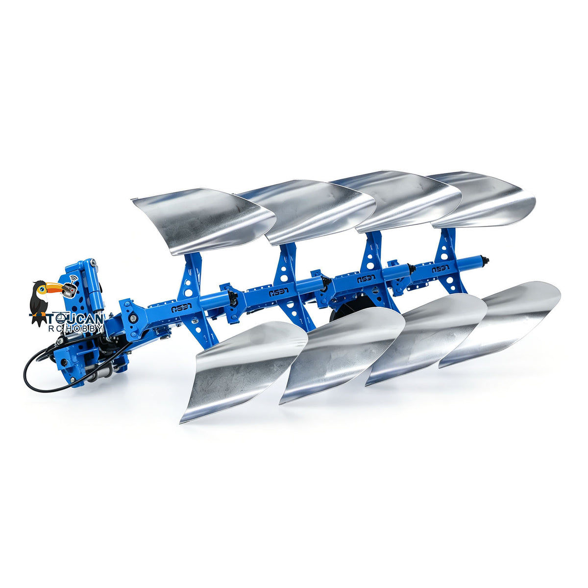 TOUCAN RC HOBBY PROMOTION LESU C0072 Metal Hydraulic Mounted Reversible Plow for LESU AOUE 1050 1/14 Radio Control Agricultural Car Tractor DIY Model