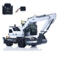 CUT Model LR914 1/14 Metal RC Hydraulic Wheel Excavator RTR 3 Arms 8-Way Valve Digger PL18EV Lite Controller Manual Quick Coupler Light & Sound System Cabin Guard Rail Tail hook for Model Collectors
