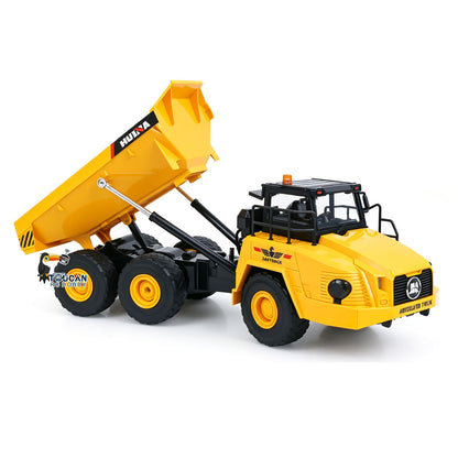 HUINA 1/16 Half Metal Electric Remote Control Dump Truck 553 RC Construction Vehicle Tipper Lights Sounds Effect RTR Model