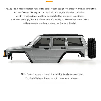 1/18 Allradantrieb Fernbedienung Rock Crawler 8562 RC Multi-Terrain Off Road Auto 3-Gang-Motor ESC Servo Lichtsystem Batterie