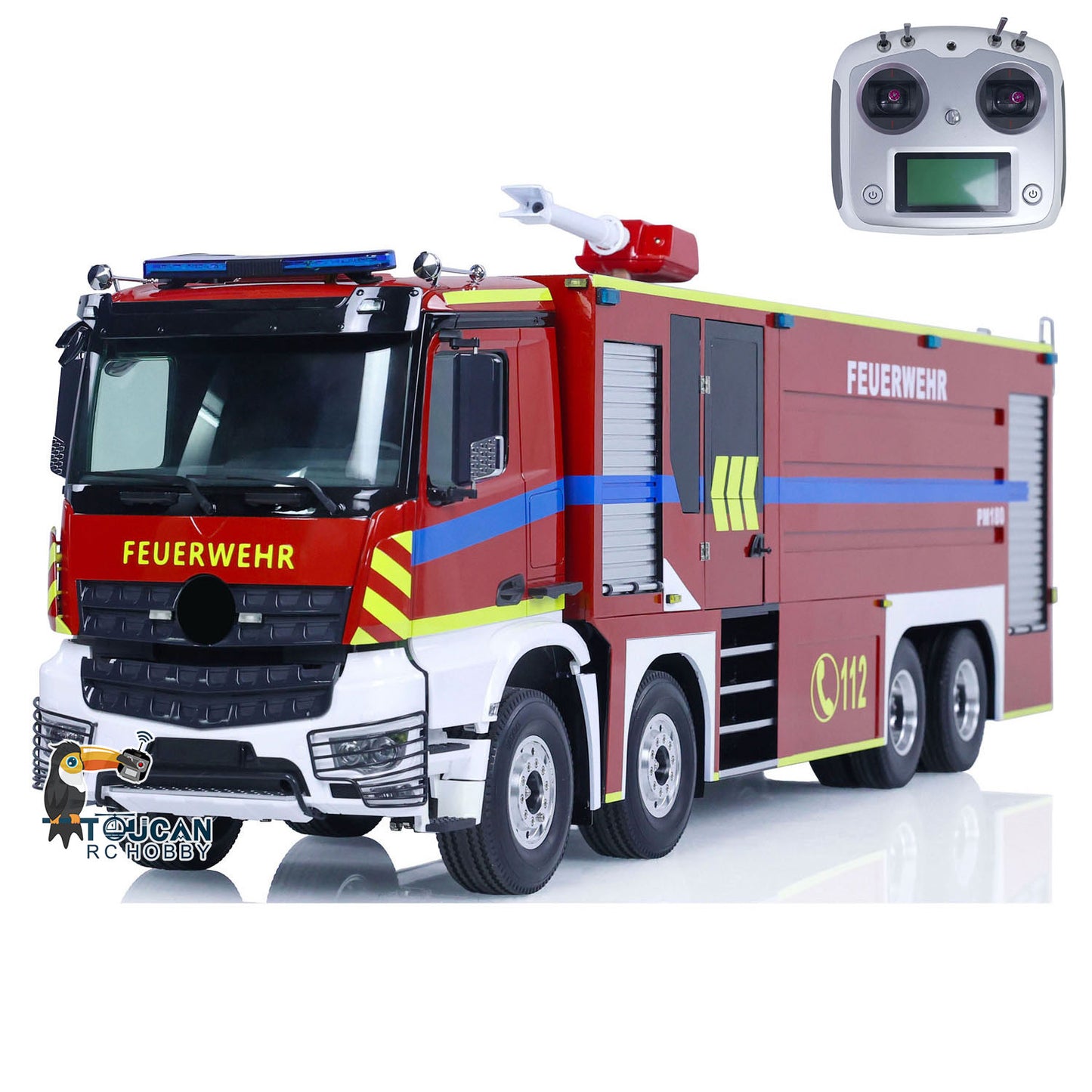 8x4 1/14 RC Feuerwehrauto, ferngesteuerte Sprinklerfahrzeuge, Geräusche, lackiert, zusammengebaut, DIY-Spielzeugauto, Geschenk für Erwachsene und Kinder 