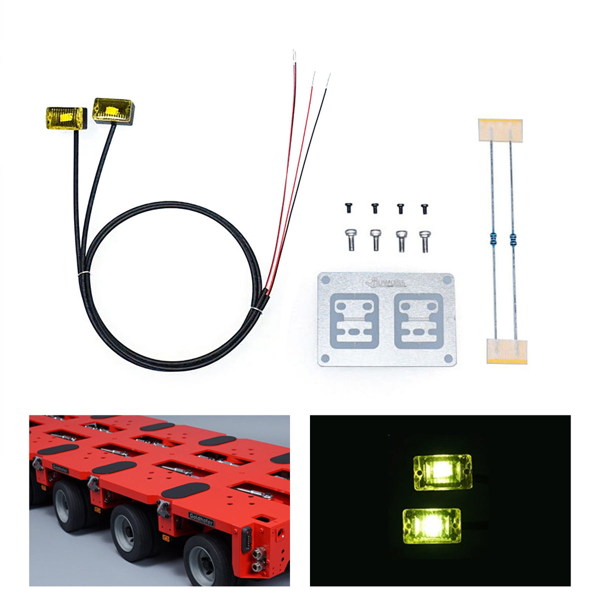 TOUCAN RC HOBBY 2.2V-3V LED Warning Light Plastic Marker Lamp for DIY 1/14 RC Tractor Truck Model Trailer Dumper Road Rescue Vehicle Car