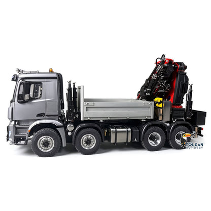 TOUCAN RC HOBBY 1/14 Metal RC Hydraulic Crane Truck 8X8 Remote Control Lorry Extension Jib Electric Winch Removable Cargo Bed 3 Speed Diff Lock