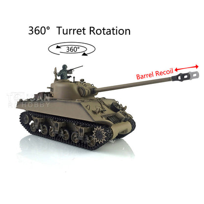 Henglong 1/16 TK7.0 Plastic 3898 USA M4A3 Sherman RTR RC Tank Barrel Recoil Smoke 360 Degrees Turret Infrared Combat BB Unit Sound Light