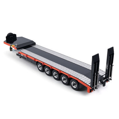 TOUCAN RC HOBBY 1:14 5-axle Metal Trailer Electric Tailgate Legs for RC Tractor Car Trucks Model