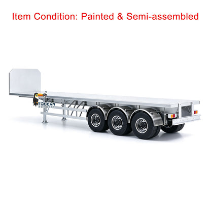 TOUCAN RC HOBBY MD Metal 3Axles Flatbed Trailer Manual Support Legs for 1/14 Remote Control Tractor Truck 770S RC Digger Loader DIY Model
