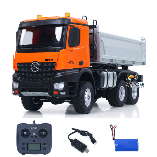 Vorbestellung 1/14 HUINA 1598 2,4G Fernbedienung Dumper 6x6 Engineering Transport Fahrzeug Hubstange Kipper Auto Licht Sound Batterie Spielzeug
