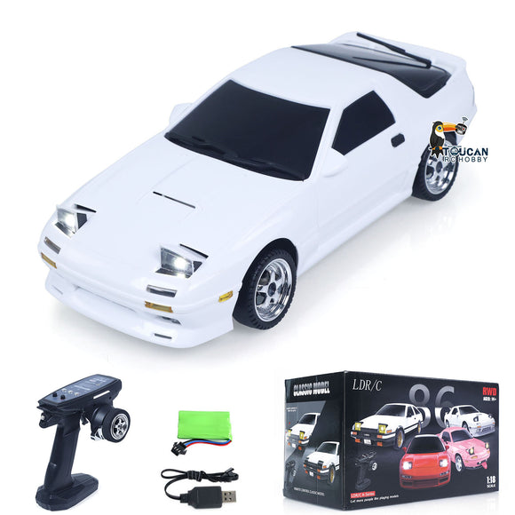 LDRC 1/18 RX7 RC Racing Car RWD Gyroscope Wireless Control Drift Vehicles LD1802 Premium Mini Drift Design All-Nylon Chassis RC Model