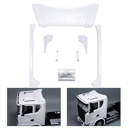 Plastic Cab Roof Spoiler Narrow Side Wing Low Roof for 1/14 DIY Remote Control Tractor Truck 770S 56368 56371 RC Car Model Accessories