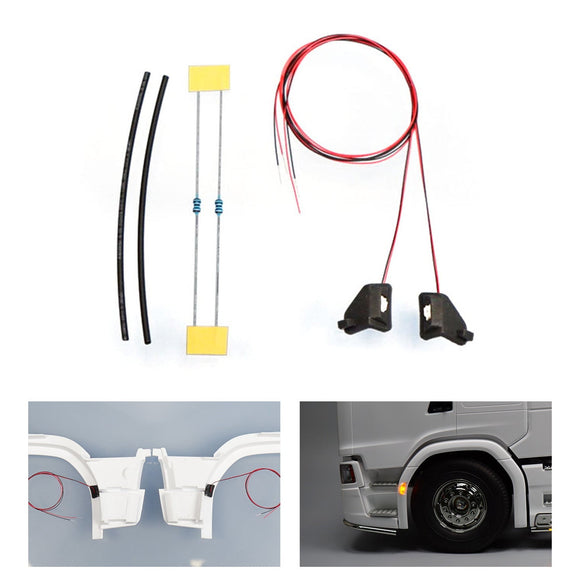 3 V Vorderrad-Augenbrauenlicht, Kunststoff-LED-Lampe für DIY Tamiya 1/14 RC Traktor-LKW-Modell 770S 8???¡§???¡ì|4 56371 6???¡§???¡ì|4 56368 Upgrade-Teile