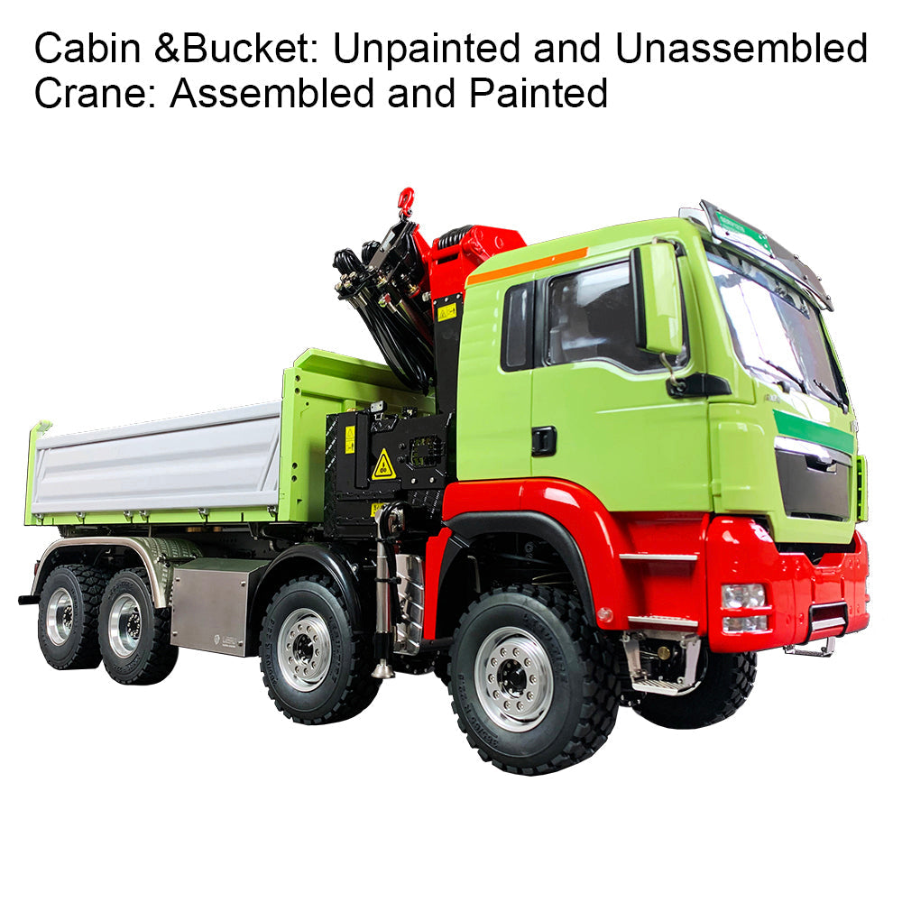 TOUCAN RC HOBBY LESU 8X8 RC Hydraulic 3-Ways Dump Truck 1/14 for Remote Control Crane Tipper