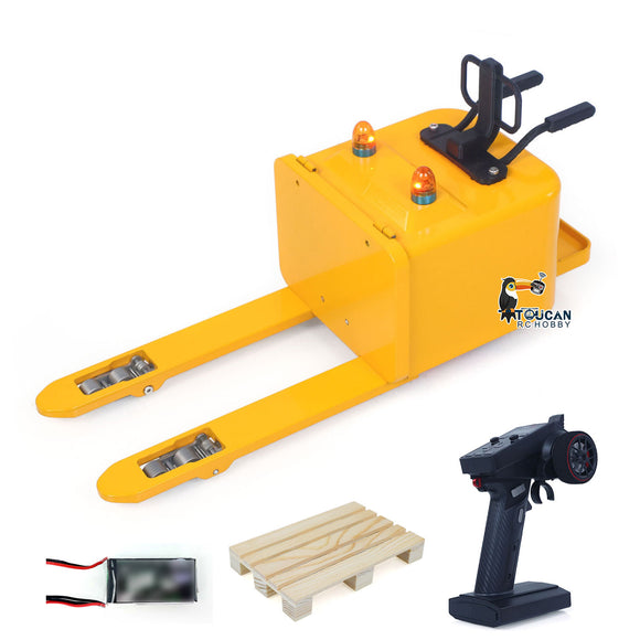 1/14 Electric Remote Control Reach Forklift Hobbywing ESC Servo Motor Ready to Run Warehouse RC Model Collection Warning Light