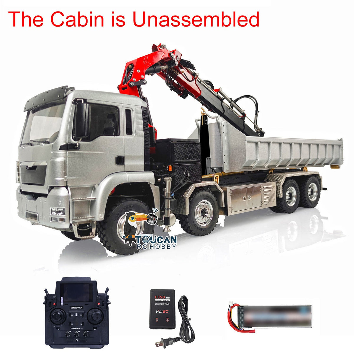 TOUCAN RC HOBBY LESU 1/14 8x8 Radio Controlled Metal Roll on/off Hydraulic Truck A0014 Crane Dumper Tipper Reversing Valve Motor Servo ESC DIY Car Model