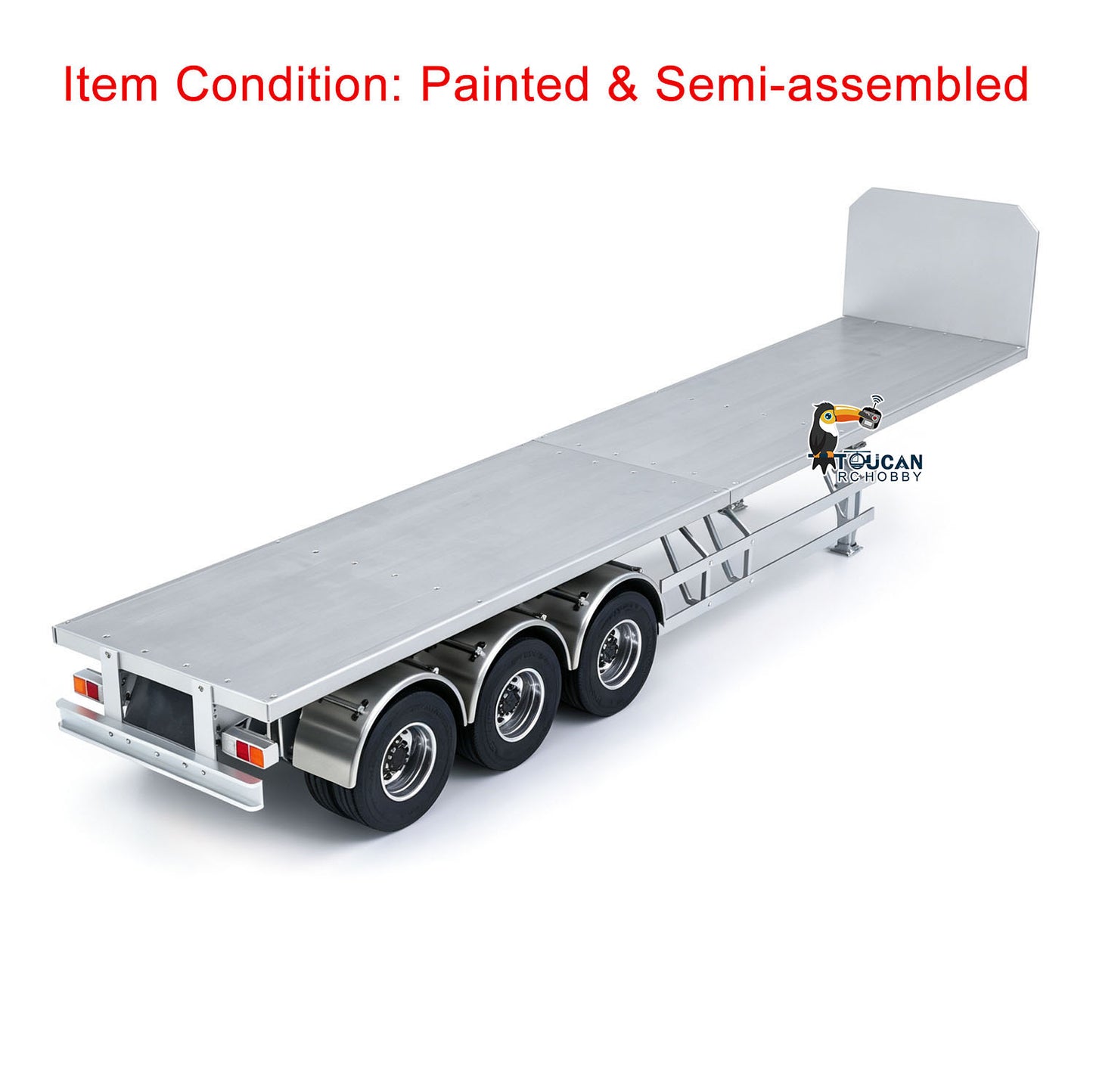TOUCAN RC HOBBY MD Metal 3Axles Flatbed Trailer Manual Support Legs for 1/14 Remote Control Tractor Truck 770S RC Digger Loader DIY Model