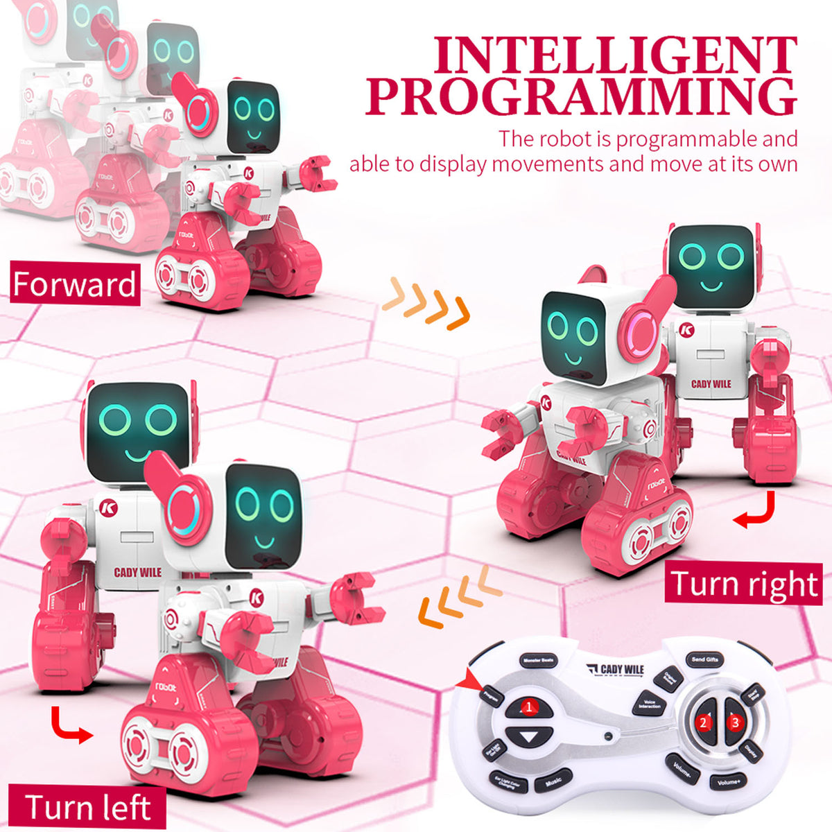 TOUCAN RC HOBBY JJRC R4 Smart Robot Toy with Remote Control Programmable Actions Singing Dancing LED Lights Touch Interaction Coin Saving
