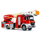 1/14 Remote Control Lift Ladder Fire Truck Electric RC Rescue Vehicle 4x4 Metal Chassis Flysky Radio Light System Sounds