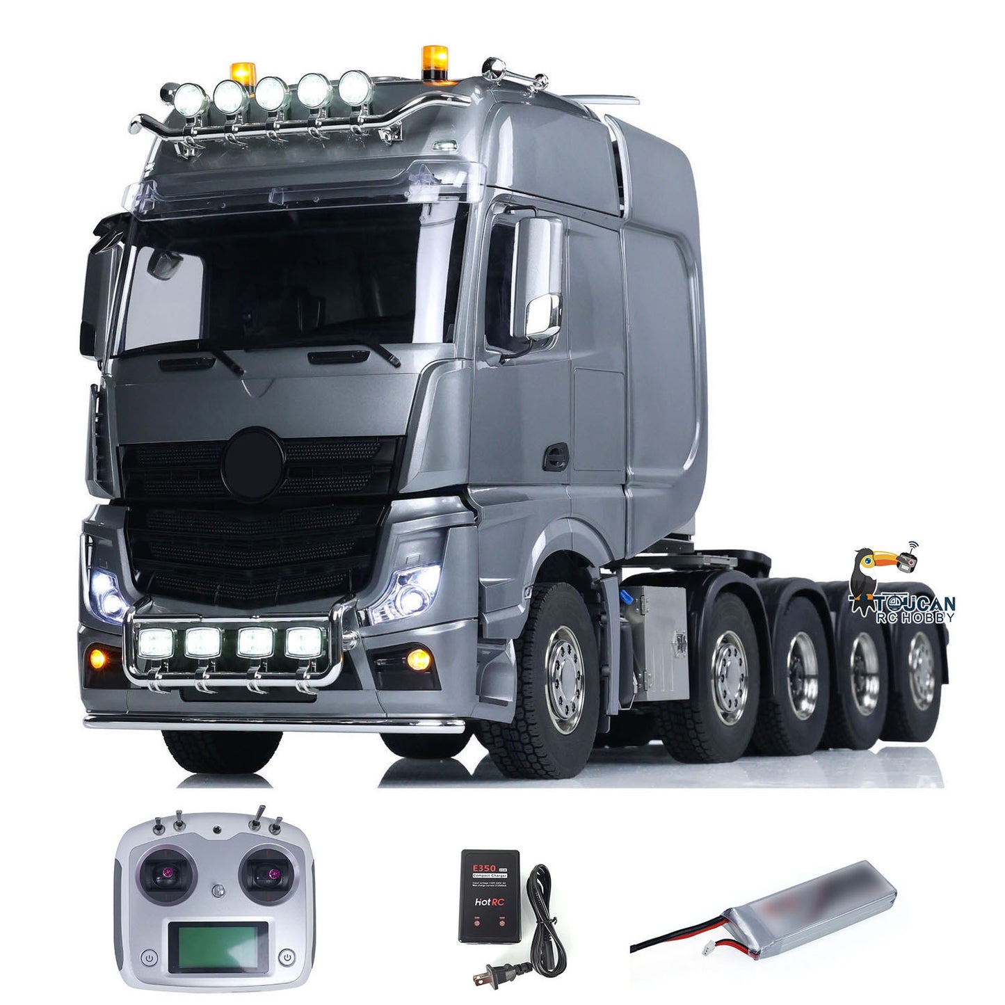 1/14 Ferngesteuerter Sattelschlepper 3363 LKW 10x10 Metallchassis Betriebsbereiter LKW Emuliertes Modell Lichter Geräusche 3-Gang-Getriebe