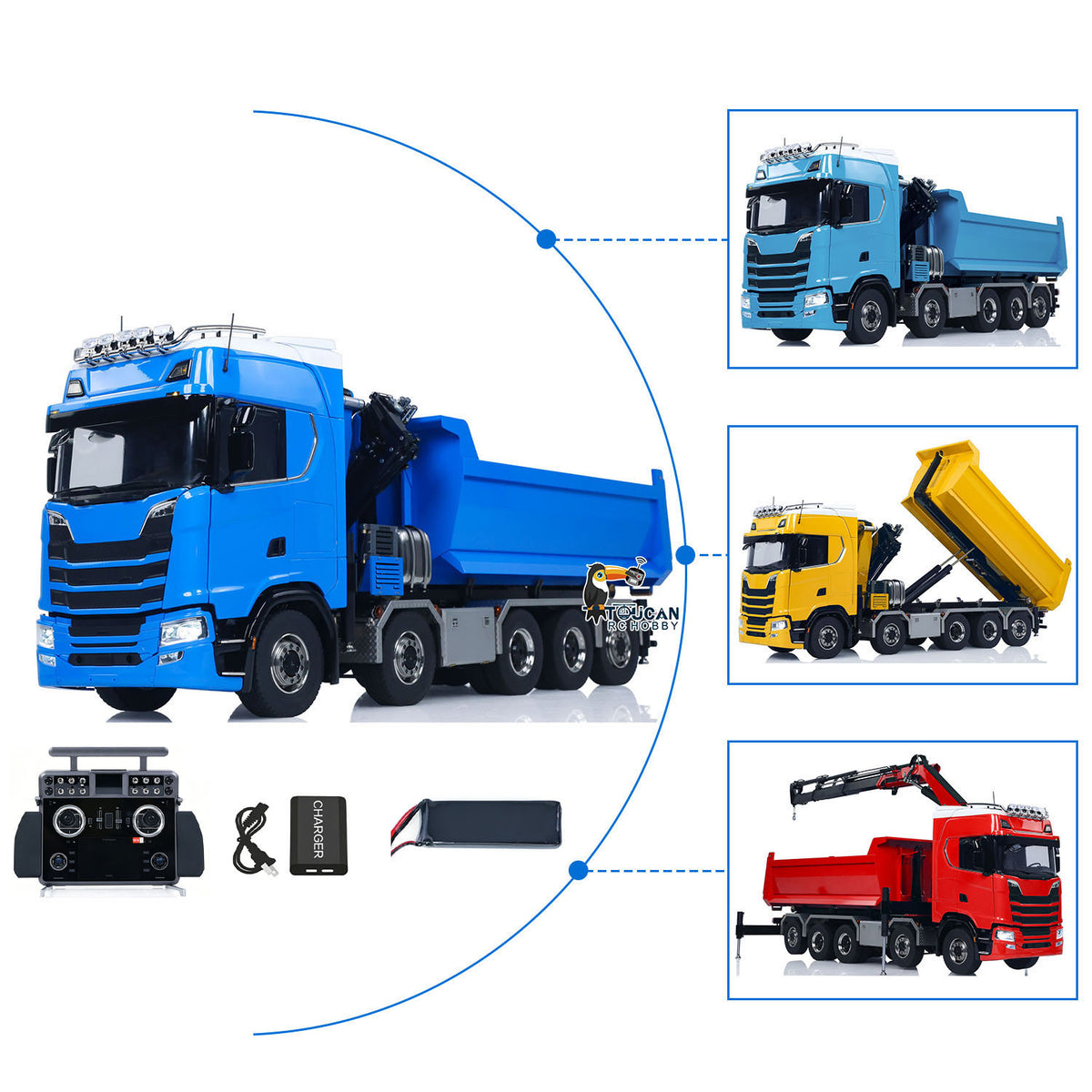 1/14 hydraulische Kran RC Kipper 770S 10x10 Fahrzeug Metall Volle Dump Lkw RTR Batterie
