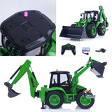 HUINA 1/14 1579 Plastic RC Loader Remote Controlled Backhoe Excavator 2.4G 9CH Hobby Model DIY Toys Electric Cars Painted
