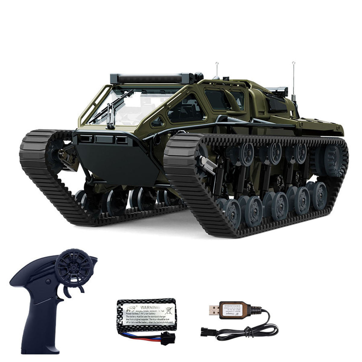 TOUCAN RC HOBBY 1/18 RC Drifting Tracked Off Road Vehicle C8812 2.4GHz Remote Control Simulation Model Car LED Lights 360 Degree Rotation RTR
