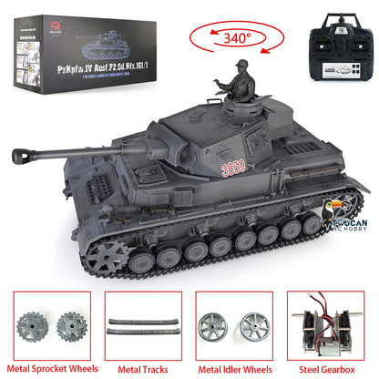 Henglong 1/16 TK7.0 Promotion German Panzer IV F2 3859 RTR RC Tank Smoke Infrared Combat BB Unit Metal Tracks Sprockets Idler Wheels Gearbox Barrel