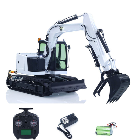 Metal 1/14 C308 Radio Control Hydraulic Excavator 4Valve RC Digger Engineering Vehicle Flysky ST8 Radio Lights Battery Assembled