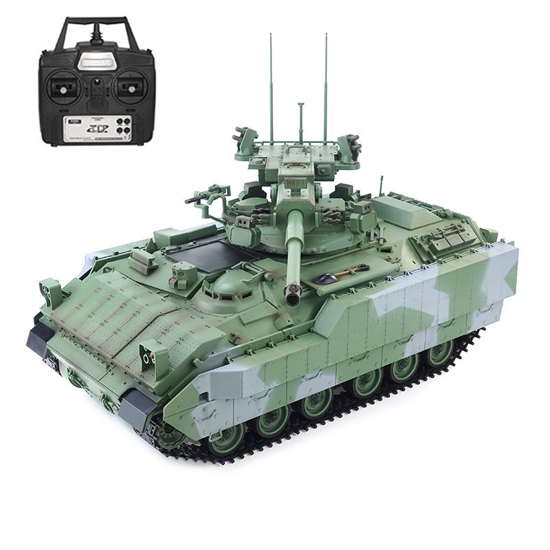 1/16 Tongde Remote Control Tank M2128 Bradley IR 320 Rotating Turret Barrel Recoil Lights Sounds All Metal Wheels Battery No BB