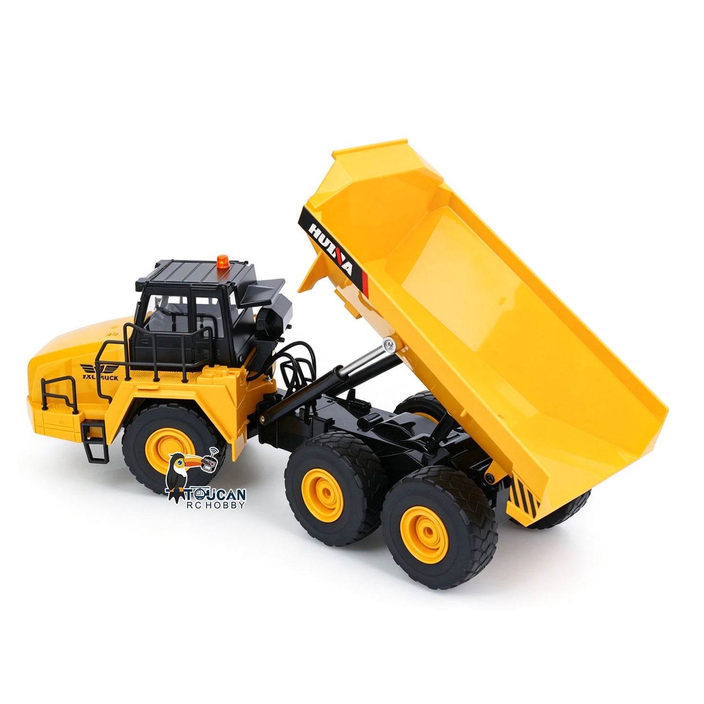 HUINA 1/16 Half Metal Electric Remote Control Dump Truck 553 RC Construction Vehicle Tipper Lights Sounds Effect RTR Model