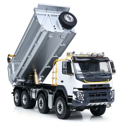 TOUCAN RC HOBBY JDM 1/14 Metal RC Hydraulic Dumper 8x8 Dump Truck Remote Control Tipper 2Speed Gearbox Differential Axle JDM-65D