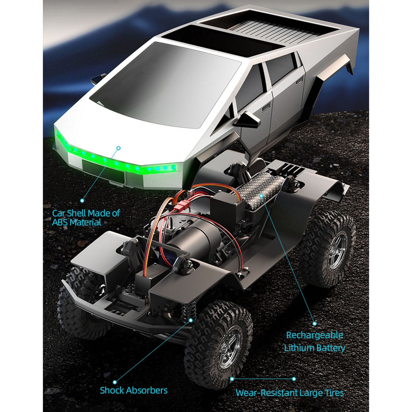 JJRC C8818 1/18 RC Rock Crawler Auto 4x4 2,4 GHz Fernbedienung Geländewagen 370 Bürstenmotor Ready to Go Batterie Licht