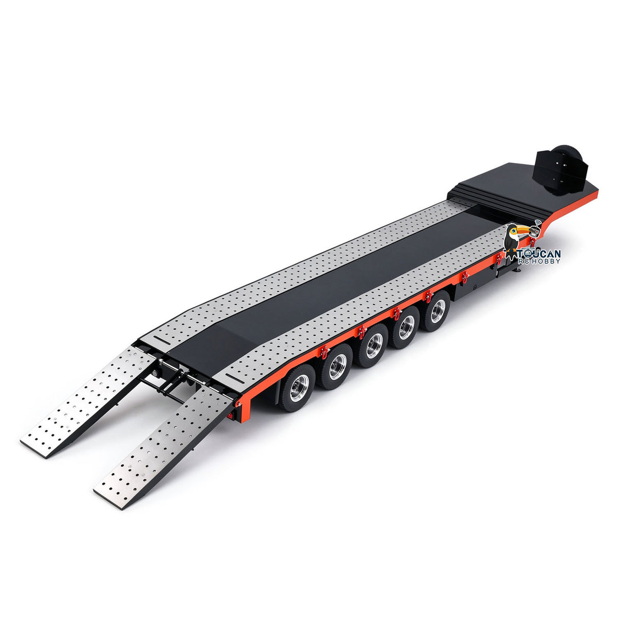 TOUCAN RC HOBBY 1:14 5-axle Metal Trailer Electric Tailgate Legs for RC Tractor Car Trucks Model