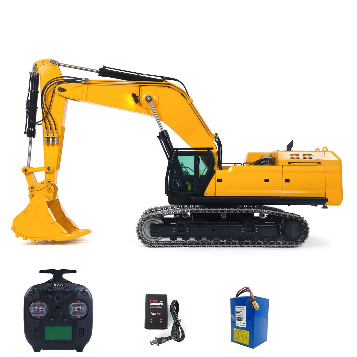 55KG Metall 1/14 RC Hydraulikbagger 395F Fernbedienung Bagger Doppelpumpe RTR Schwere Maschine Flysky ST8 Radio Batterie 6CH Ventil