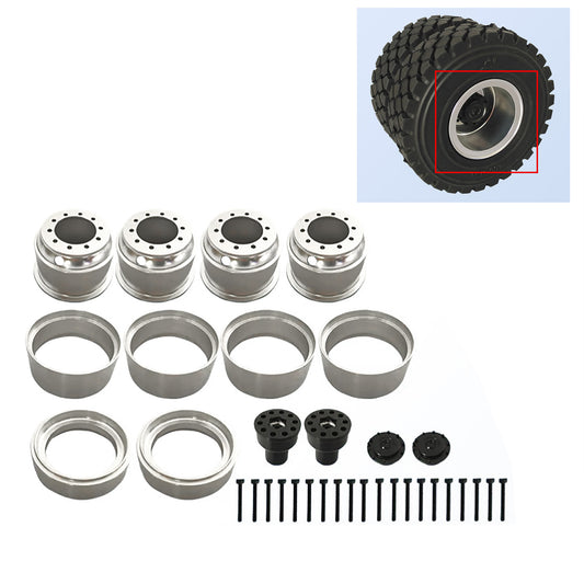 JDM Metal Wheel Hub Accessories for 1/14 Remote Control Tractor Truck 100mm Tyre DIY Engineering Vehicle Model