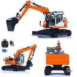 CUT Model Metal 1/14 Remote Control Hydraulic Excavator LR914 RC Tracked Digger 5CH Valve RTR Engineering Vehicle Lights Sounds