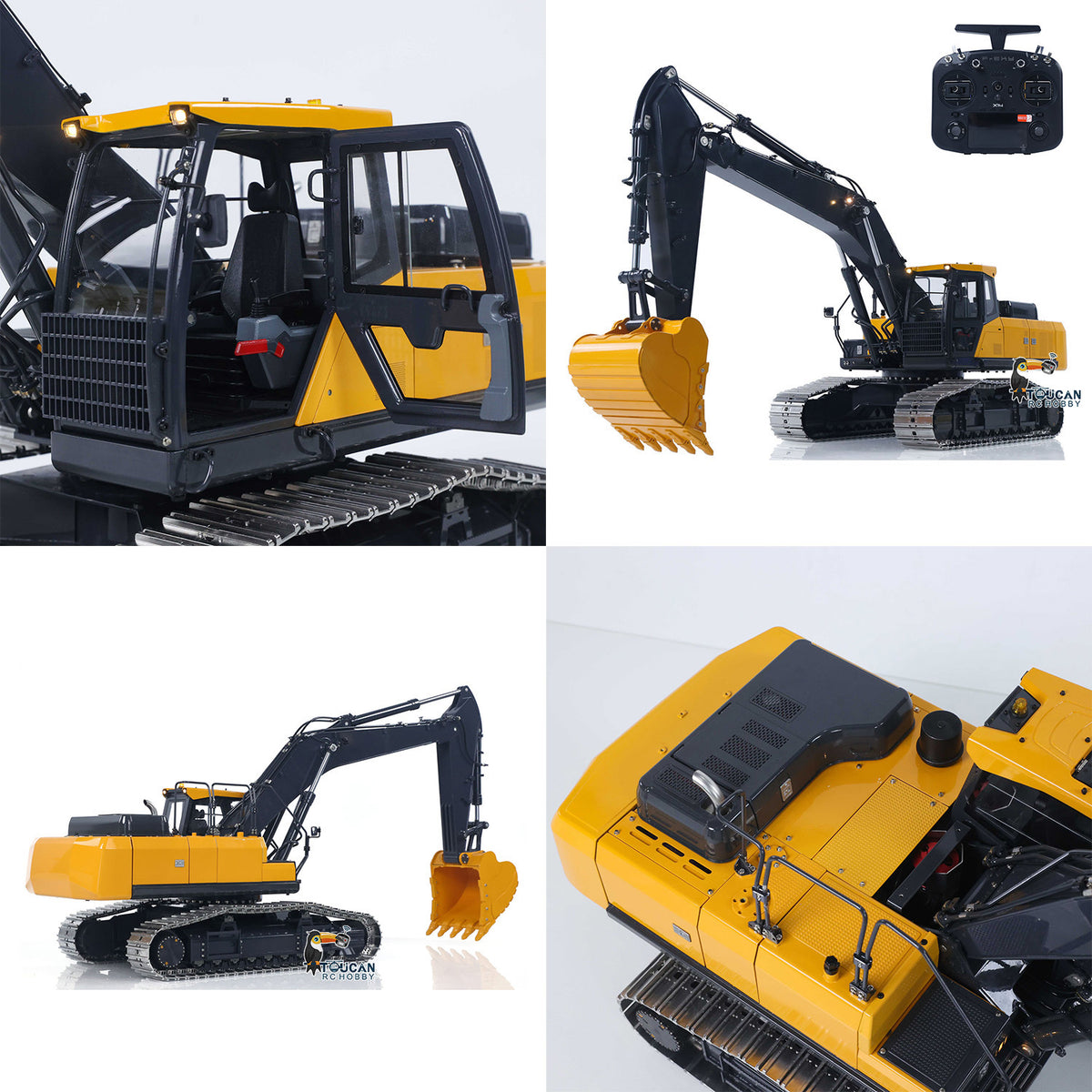 1/14 FROG-E400 Ready to Operate Metal RC Excavator w/Triple Pump Hydraulic System Frsky X14 Radio No Charger