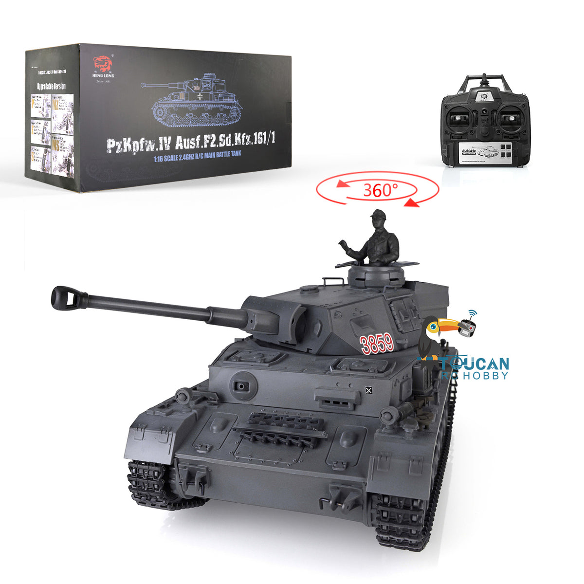 1/16 Maßstab TK7.0 Verbesserter Henglong Panzer IV F2 RTR RC FPV Modellpanzer 3859 360 Turmketten Kettenräder Leiträder Laufräder