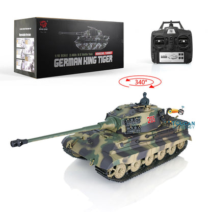 Henglong 1/16 TK7.0 Plastic German King Tiger RTR RC Tank Model 3888A Sound Light Smoke BB Infrared Combat Metal Barrel