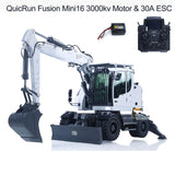 1:14 RC Hydraulic Wheeled Excavator LR914 8-ways Valve 4*4 Digger Engineering Vehicle RTR Axle Lock Upgrade Brushless Motor ESC