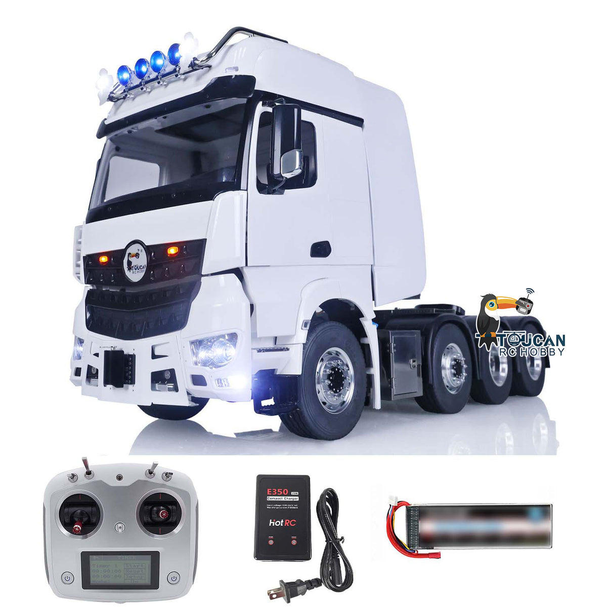 TOUCAN RC HOBBY 8X8 RC Tractor Truck 1/14 4 Axles 3363 RTR Remote Control Car Heavy Metal Chassis Smoke