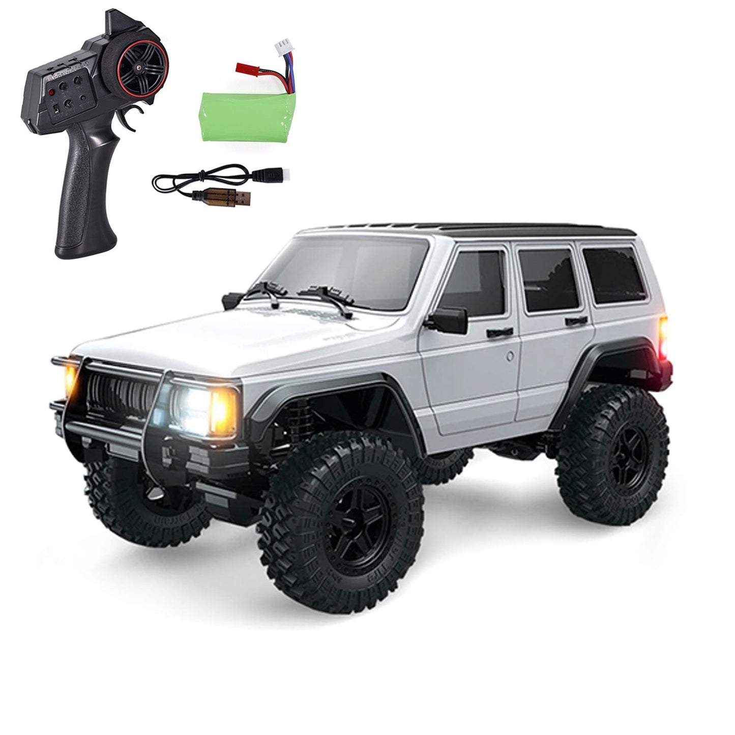 1/18 Allradantrieb Fernbedienung Rock Crawler 8562 RC Multi-Terrain Off Road Auto 3-Gang-Motor ESC Servo Lichtsystem Batterie
