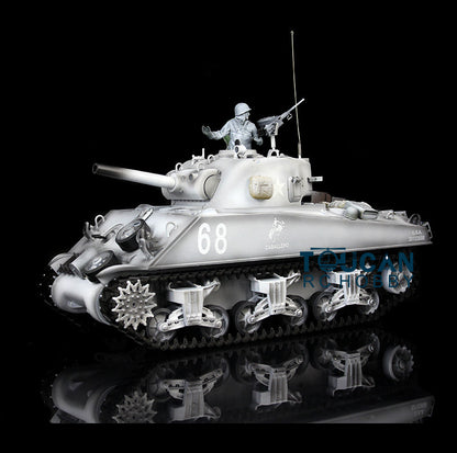Henglong 1/16 Profession TK7.0 USA M4A3 Sherman 3898 RTR RC Tank BB IR Smoke 360 Degrees Turret Metal Tracks Sprockets Idlers Road Wheels