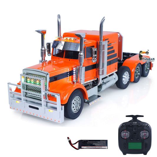 In Stock TOUCAN 1/14 8x4 Tractor Truck 56344 Remote Control Construction Truck Lifting Steering Axle 3-Speed Smoke Unit Light Sound System RTR Model
