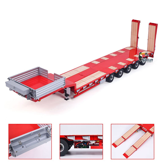 In Stock TOUCAN RC HOBBY LESU A0055 1/14 Metal Hydraulic Lifting RC Trailer with 5 Axles Steering Electric Support Legs for RC Tractor Truck Model Weekend Outdoor Fun