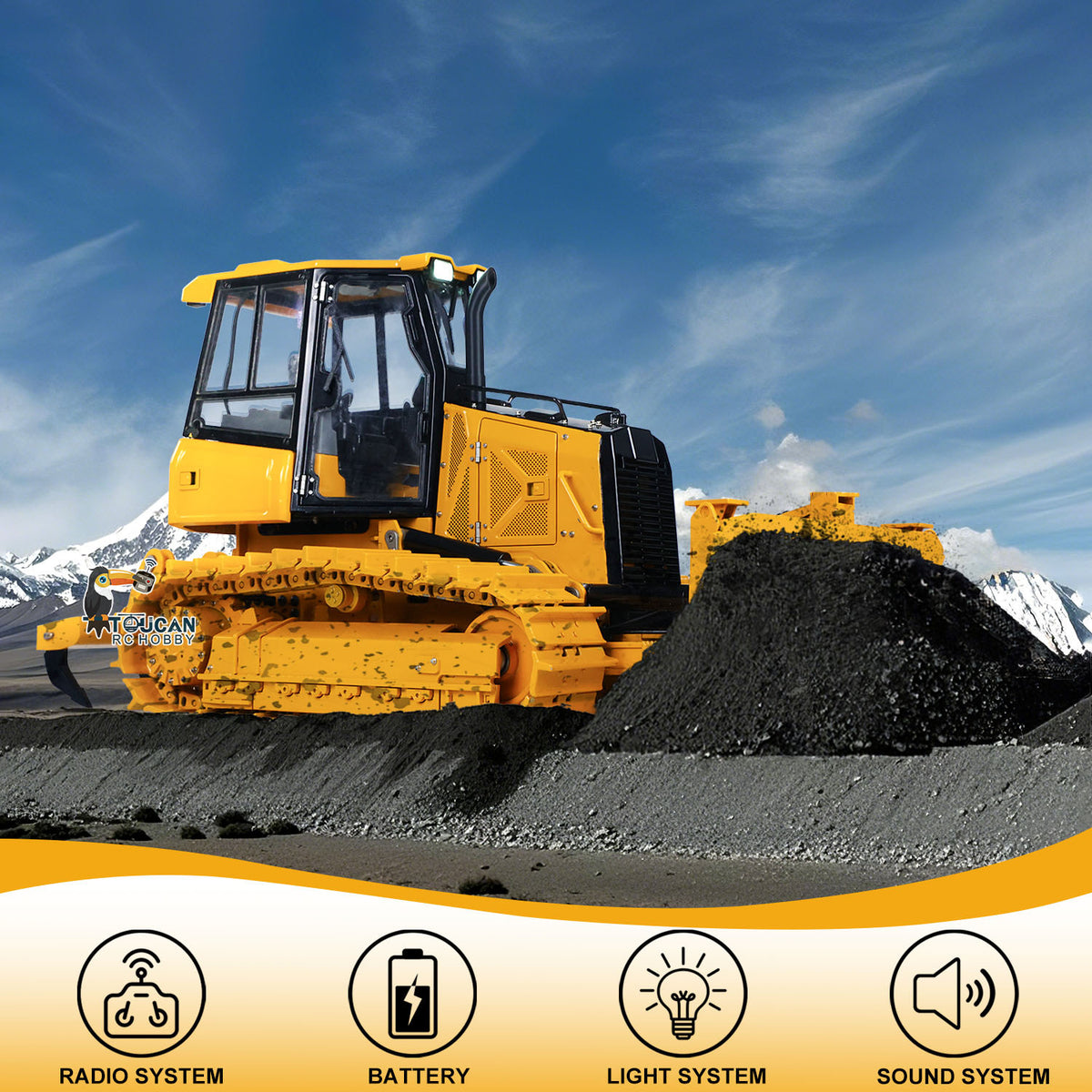 Neues Produkt vorbestellen! Metall 1/12 RC Hydraulischer Bulldozer D3 Ferngesteuerte Baufahrzeuge 4CH Ventil Bauauto Licht Sound Flysky ST8 Radio