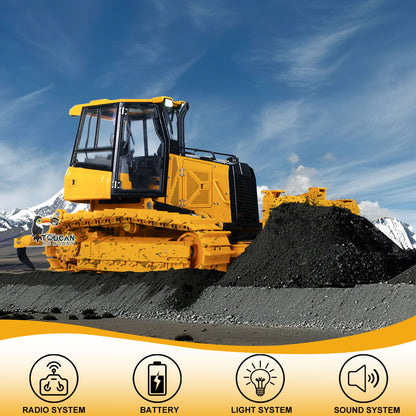 Neues Produkt vorbestellen! Metall 1/12 RC Hydraulischer Bulldozer D3 Ferngesteuerte Baufahrzeuge 4CH Ventil Bauauto Licht Sound Flysky ST8 Radio