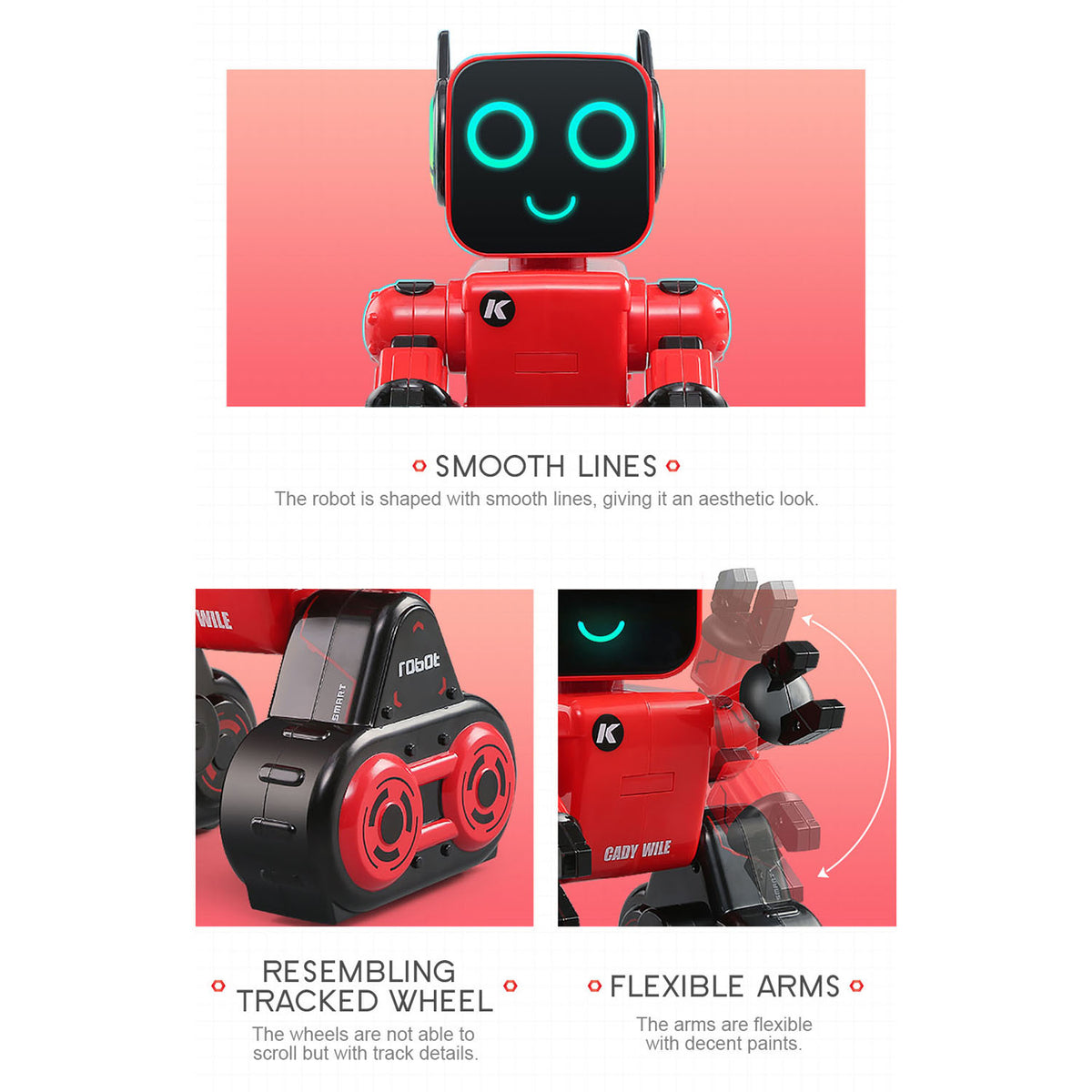 TOUCAN RC HOBBY JJRC R4 Smart Robot Toy with Remote Control Programmable Actions Singing Dancing LED Lights Touch Interaction Coin Saving