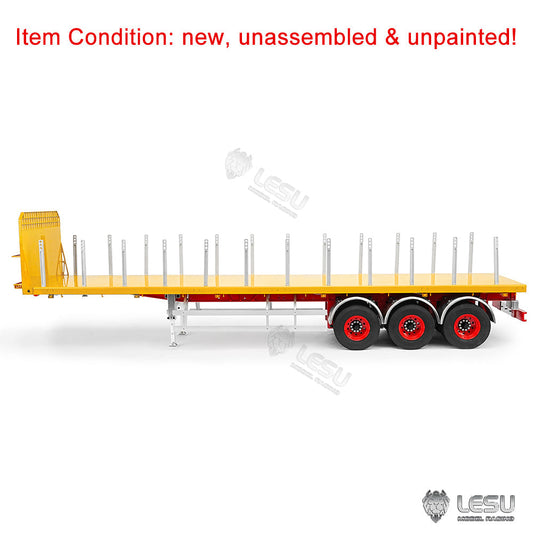 TOUCAN RC HOBBY 1/14 Scale 20FT LESU Semi Metal Trailer Assembled and Painted/Unpainted for Remote Control Cars RC Tractor Truck DIY Models Lights