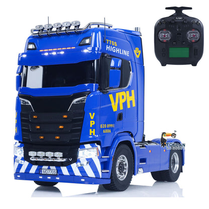 MD-SC-44 1/14 Scale Heavy Duty Metal 4x4 Tractor Truck Complete Set w/2-Speed Gearbox Cab Suspension Dark Blue