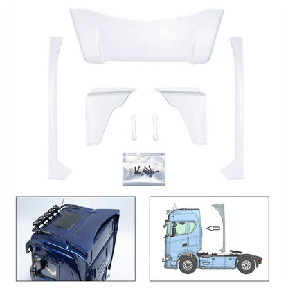 ABS Plastic Narrow Rear Spoiler Wing for DIY 1/14 Remote Control Tractor Truck SC 770S 56368 56373 RC Lorry Vehicle Model Car